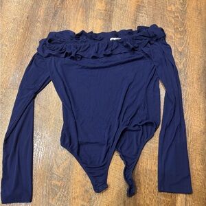 Off the shoulders long sleeve bodysuit with single Eiffel